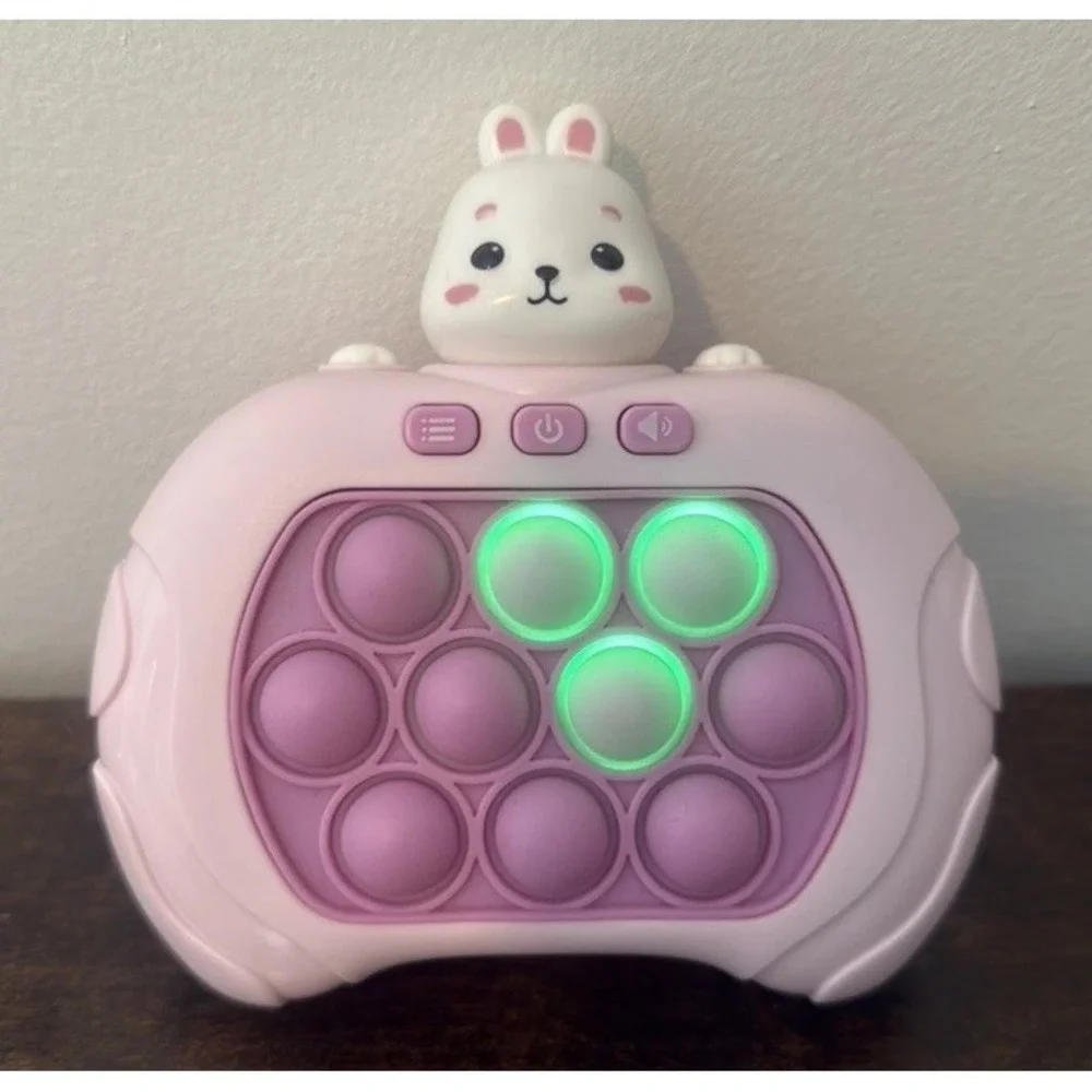 Light Up Pop‎ It Pro Fast Push Puzzle Handheld Game Sensory Toy Pink Bunny Gift